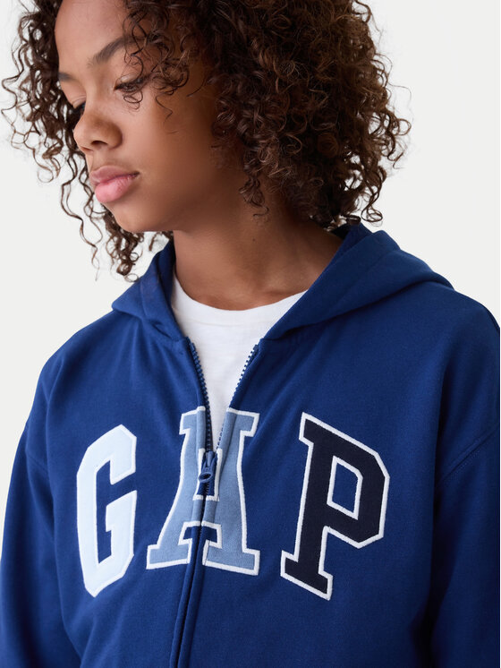 Gap Gap Majica dugih rukava 542315-00 Plava Relaxed Fit
