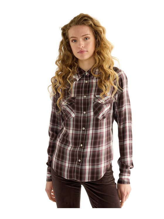 Wrangler Wrangler Koszula 112386787 Brązowy Regular Fit