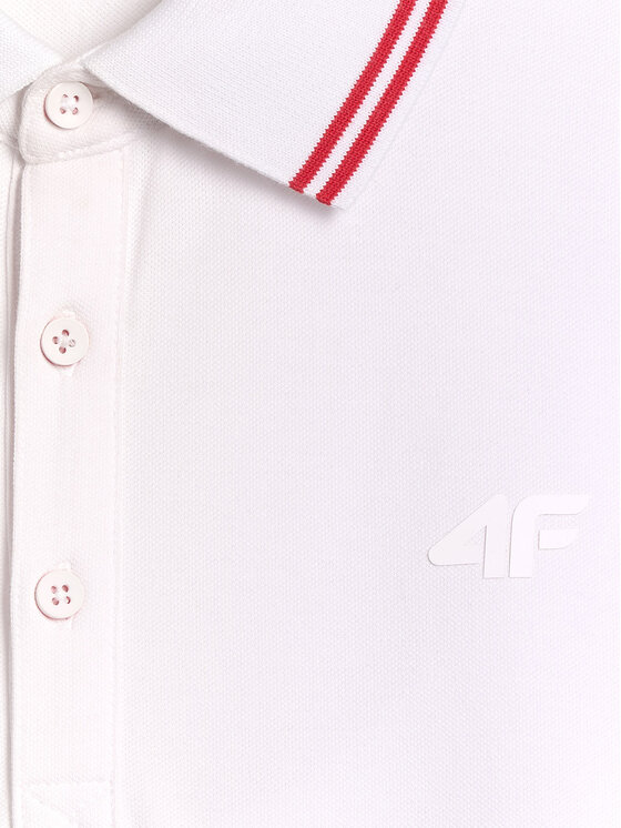 4F 4F Polo STREFA KIBICA Biały Regular Fit