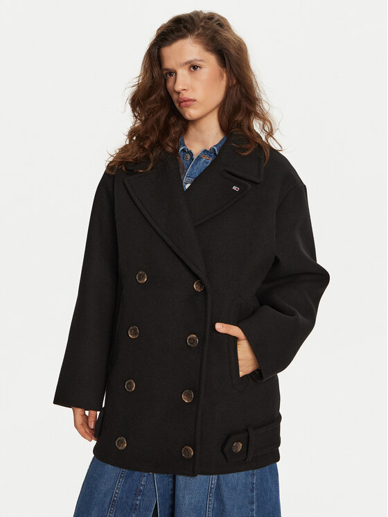 Tommy Jeans Tommy Jeans Преходно палто DW0DW19752 Черен Regular Fit