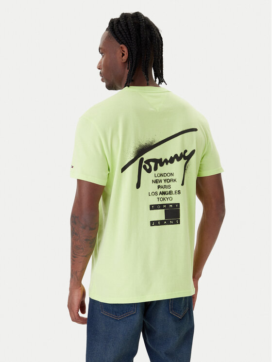 Tommy Jeans Tommy Jeans Tricou City Sign DM0DM22553 Verde Regular Fit