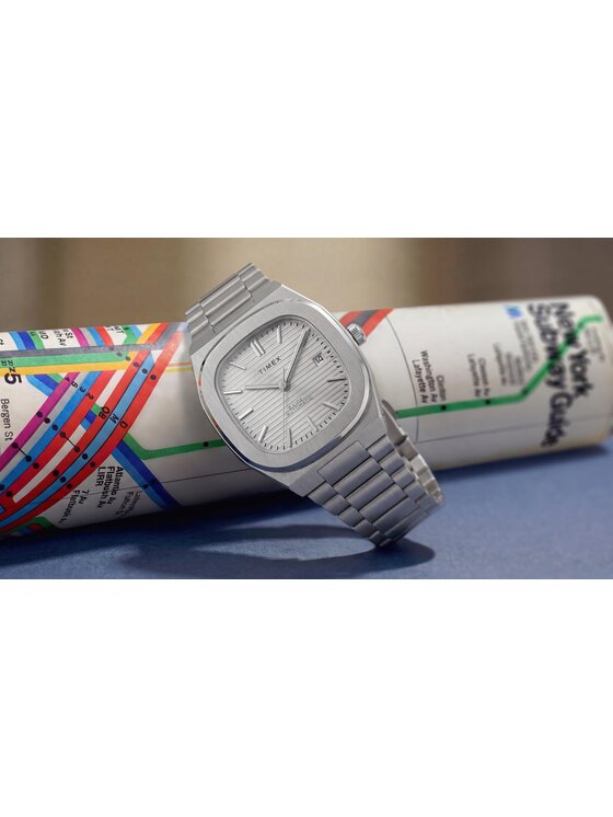 Timex Timex Zegarek TW6A00500 Srebrny