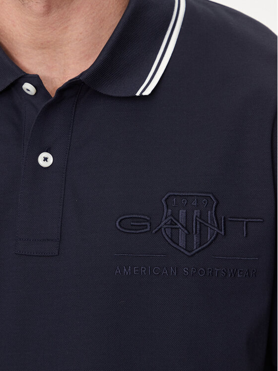 Gant Gant Pólóing Contrast 2013039 Sötétkék Regular Fit