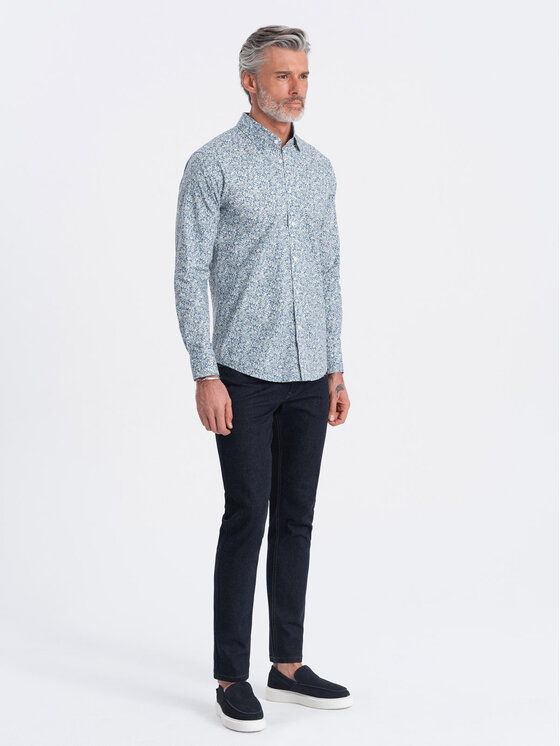 Ombre Ombre Košile OM-SHPS-0163 Šedá Slim Fit