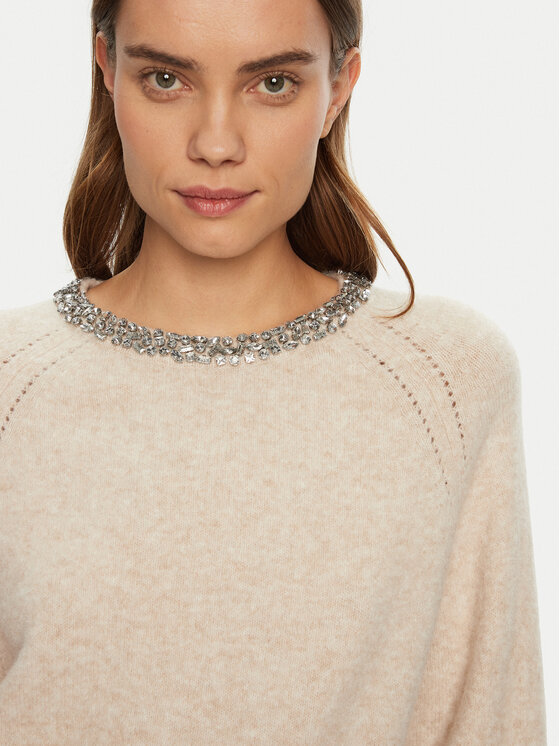 Morgan Morgan Pulover 242-MPERLE Bej Regular Fit