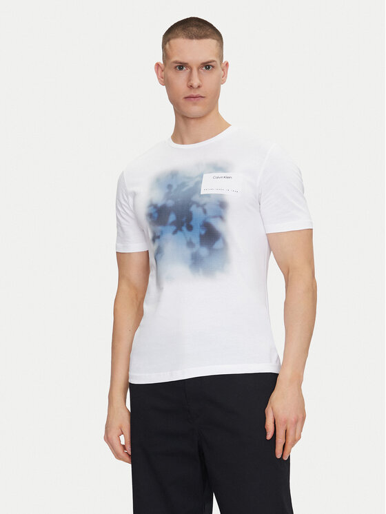 Calvin Klein T-shirt Photo Print K10K114157 Bianco Regular Fit, taglia : S