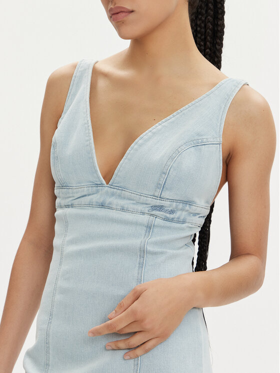 Guess Guess Sukienka jeansowa Aida W4GK63 D4LT0 Błękitny Bodycon Fit