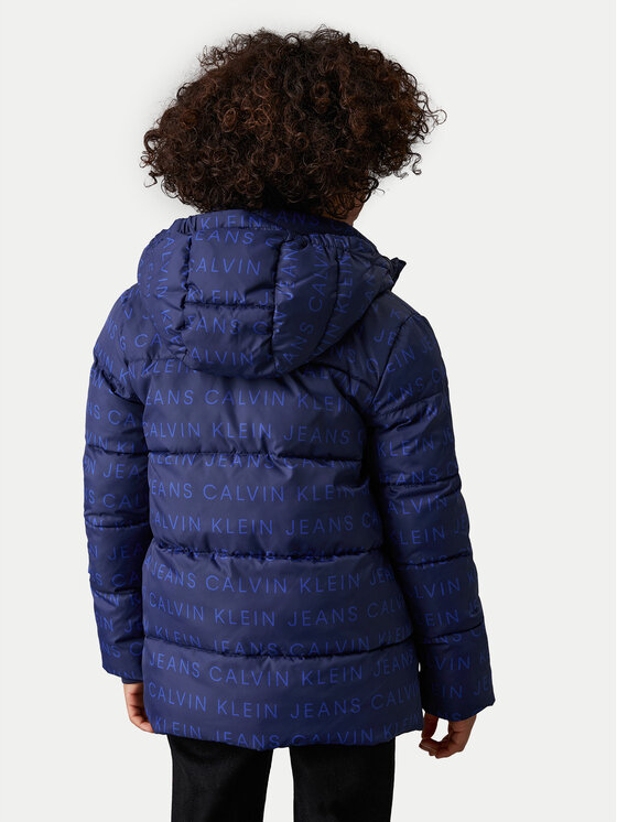 Calvin Klein Jeans Calvin Klein Jeans Geacă de iarnă Logo Aop IB0IB02289 Albastru Regular Fit