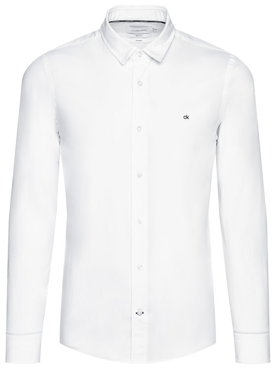 Calvin Klein Hemd Stretch Poplin K10K105984 Weiß Slim Fit | Modivo.de