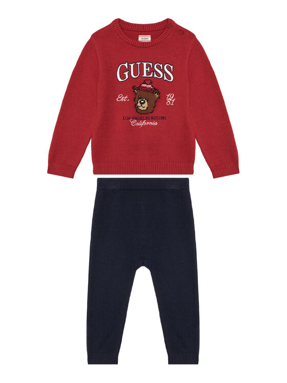 Guess Guess Σετ πουλόβερ και παντελόνι υφασμάτινο I6BG04 Z1273 Κόκκινο Regular Fit