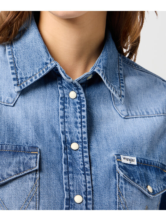 Wrangler Wrangler Koszula jeansowa 112362599 Niebieski Regular Fit