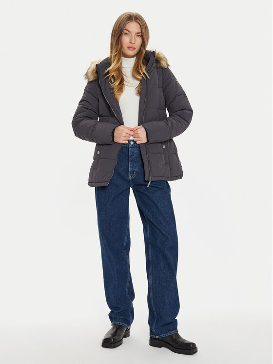 Fransa Fransa Télikabát Marna 20613795 Fekete Regular Fit
