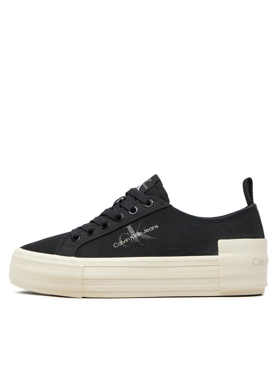 Calvin Klein Jeans Calvin Klein Jeans Tenisice Bold Vulc Flatf Low Lace Mix Mtl YW0YW01465 Crna