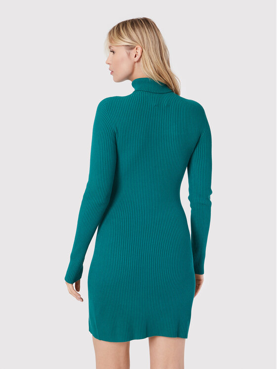 Kontatto Kontatto Úpletové šaty 3M7616 Zelená Slim Fit