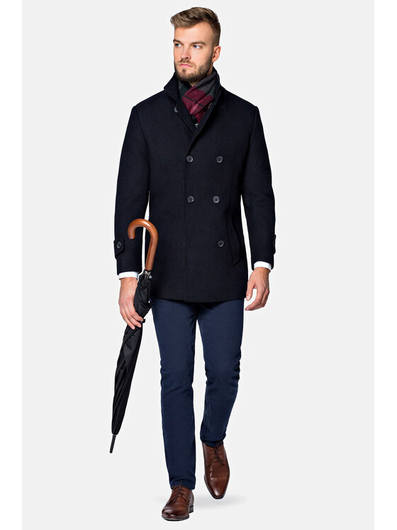 Lancerto Lancerto Płaszcz przejściowy Embrace Granatowy Regular Fit