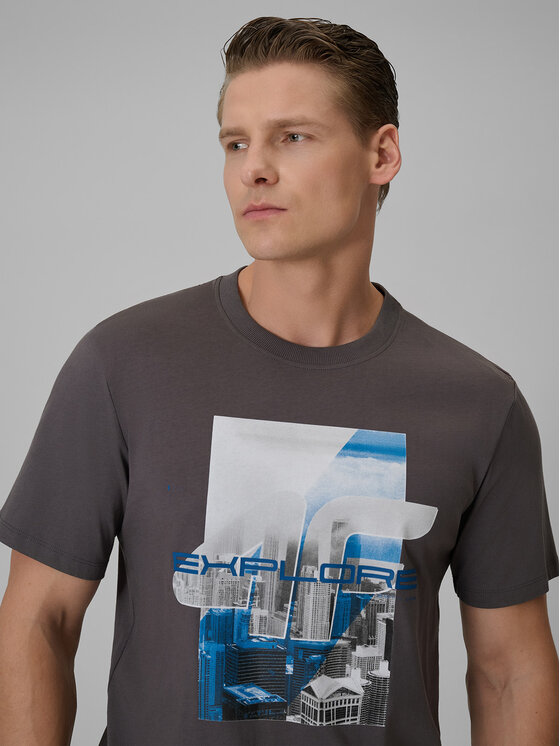 4F 4F T-Shirt CITY Szary Regular Fit