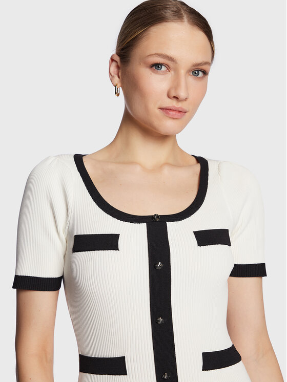 Fracomina Fracomina Трикотажна сукня FS23SD5005K41701 Білий Slim Fit