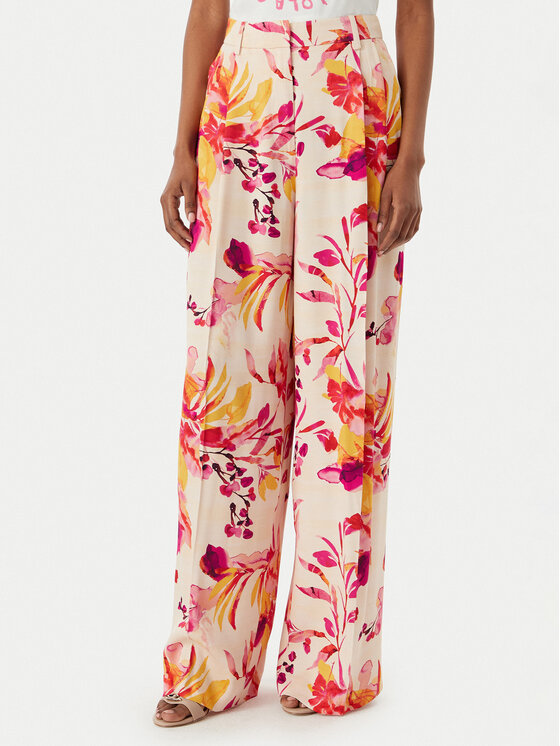 LOLA CASADEMUNT LOLA CASADEMUNT Hlače iz tkanine MS2614027 Pisana Wide Leg