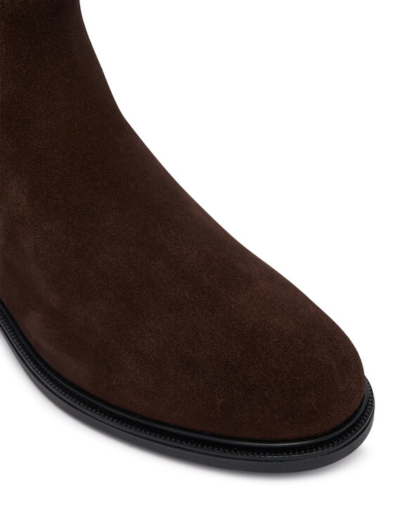 Tommy Hilfiger Tommy Hilfiger Μποτάκια με λάστιχο Enamel Flag Suede Ankle Chelsea FW0FW09575 Καφέ
