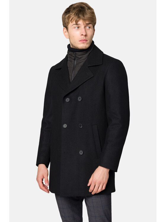Lancerto Lancerto Płaszcz wełniany Olympia PC073223000008 Czarny Regular Fit