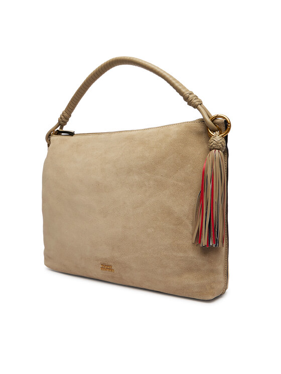 Tommy Hilfiger Tommy Hilfiger Kabelka Th Statement Leather Bag Suede AW0AW18402 Béžová