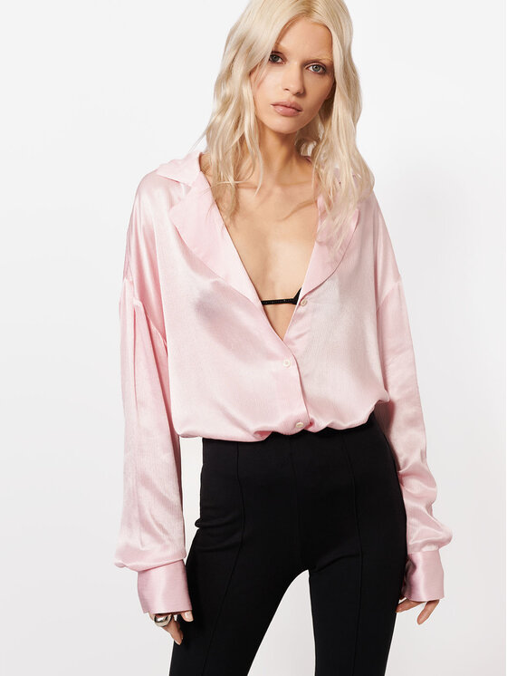 La Mania La Mania Košeľa KAI Svetloružová Basic Fit