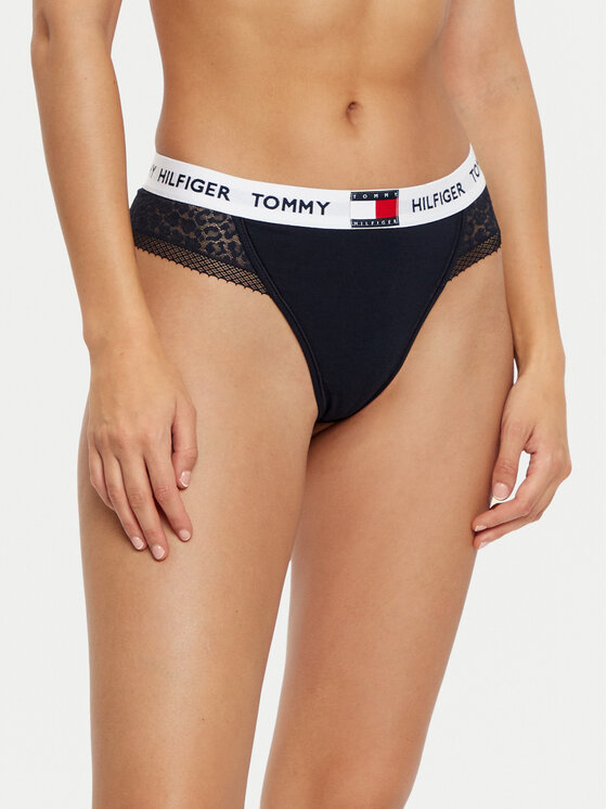 Tommy Hilfiger Tommy Hilfiger Kalhotky string UW0UW05619 Tmavomodrá