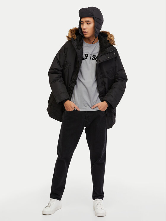 Gap Gap Kurtka zimowa 726377-01 Czarny Regular Fit