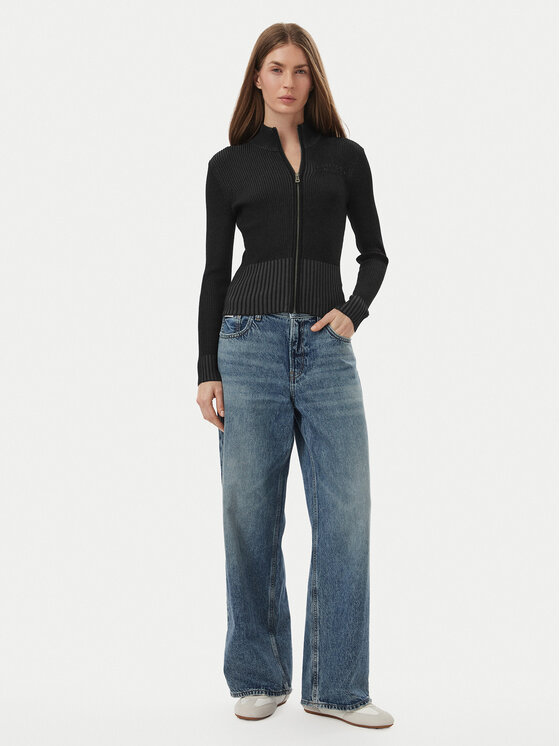 Guess Jeans Guess Jeans Pletena jopica W6BR05 Z1248 Črna Slim Fit