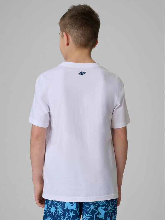4F 4F T-Shirt WAVE RIDERS CLUB Biały Regular Fit