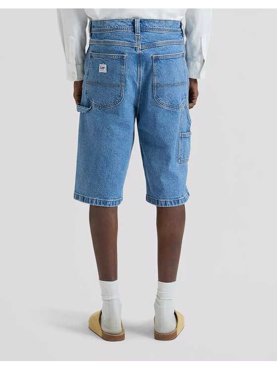 Lee Lee Szorty jeansowe CARPENTER SKATER SHORT Niebieski Loose Fit