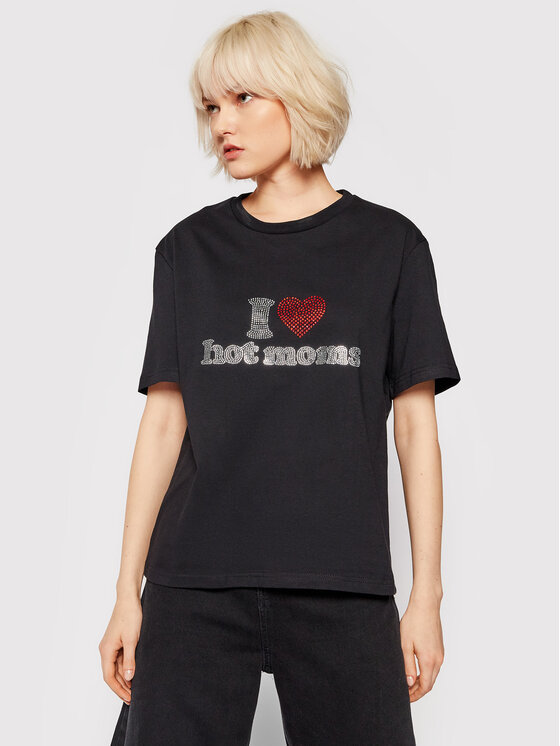 2005 2005 T-Shirt Unisex Hot Moms Černá Relaxed Fit