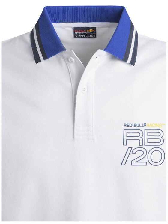 Pepe Jeans Pepe Jeans Polo Red Bull Racing Graphic Stripe 2024 Biały Regular Fit