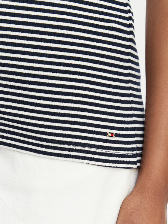 Tommy Hilfiger Tommy Hilfiger Τοπ Gold Button WW0WW52112 Σκούρο μπλε Slim Fit