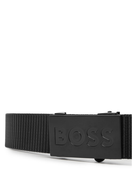 BOSS BOSS Pánsky opasok Bosper-Tape 50548405 10243408 01 Čierna