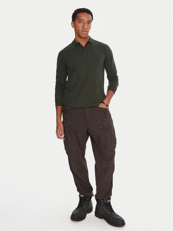 G-Star Raw G-Star Raw Тениска с яка и копчета Dunda D27683-5864 Сив Slim Fit