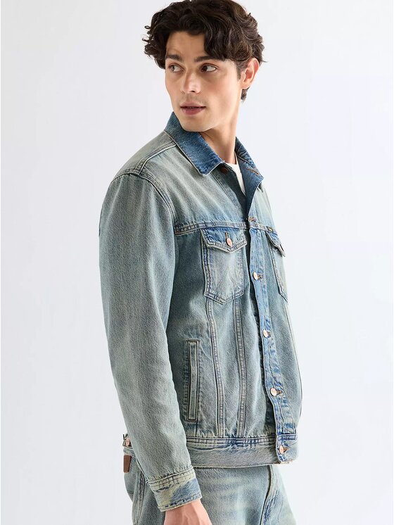 Wrangler Wrangler Kurtka jeansowa ANTI FIT JACKET Niebieski Regular Fit
