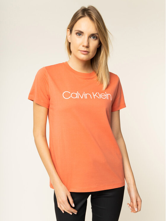 Calvin Klein T-shirt Core Logo K20K201365 Arancione Regular Fit • Modivo.it