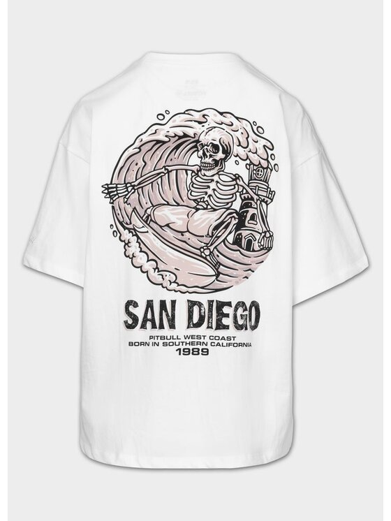 PITBULL PITBULL T-Shirt SKULL SURF Biały Regular Fit