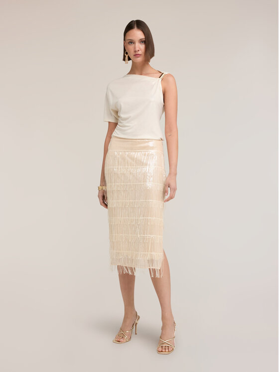 Motivi Motivi Gonna midi 1034Q001202N002 Crema Regular Fit