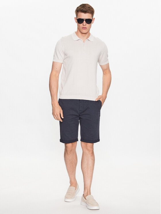 Lindbergh Lindbergh Bavlnené šortky 30-505044 Modrá Slim Fit