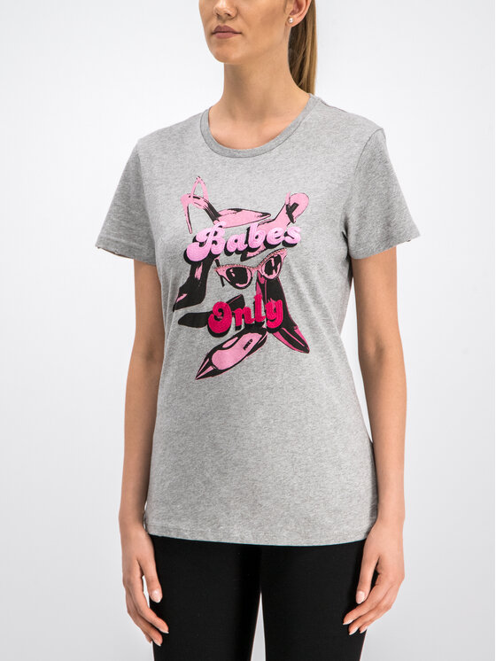 Pinko Pinko T-Shirt Mazurka 1 PE 19 UNQS 3U10J7 Y5HH Szary Regular Fit