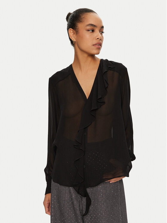 PINKO Blúzka 102964 A1JZ Čierna Regular Fit