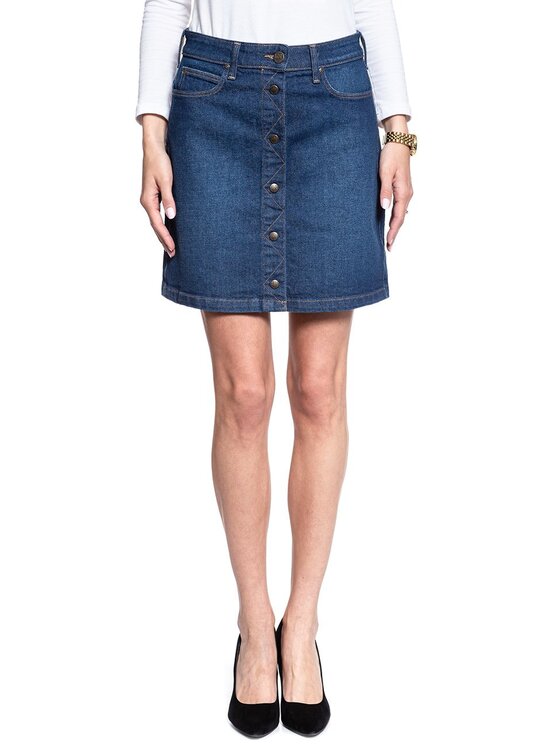 Lee Lee Spódnica mini A LINE SKIRT Niebieski Regular Fit