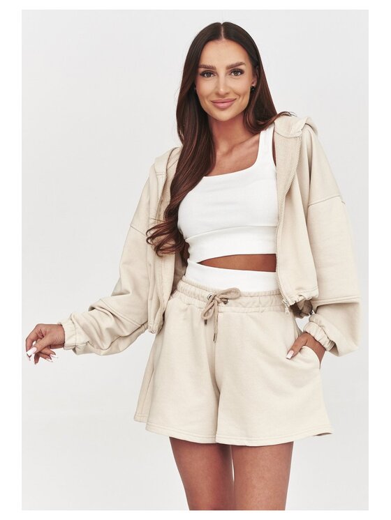 Makadamia Makadamia Dres A15 Beżowy Loose Fit