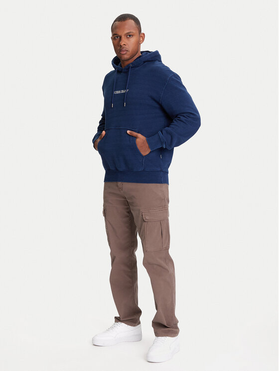Guess Jeans Guess Jeans Džemperis ar kapuci M5YQ27 KCXQ1 Tumši zils Regular Fit