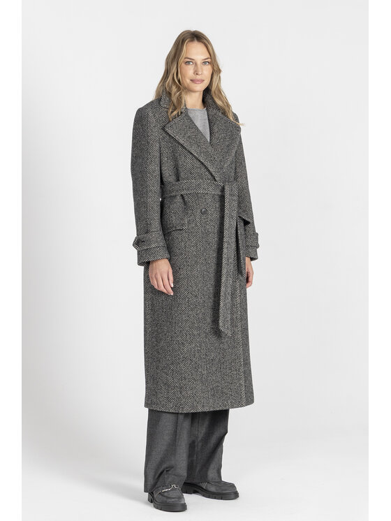Deni Cler Milano Deni Cler Milano Płaszcz W-DC-8069-E5-I8-85-1 Szary Regular Fit