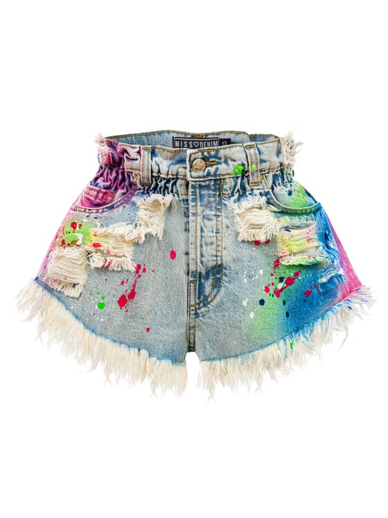 MissDenim MissDenim Szorty jeansowe Elastic Band Kolorowy Regular Fit