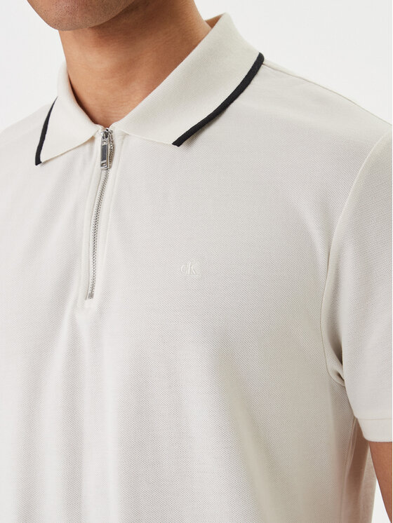 Calvin Klein Calvin Klein Polokošile LV04LF214G Écru Regular Fit