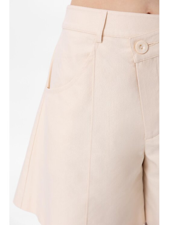 LAURELLA LAURELLA Šortky z materiálu 3UL018 Béžová Regular Fit